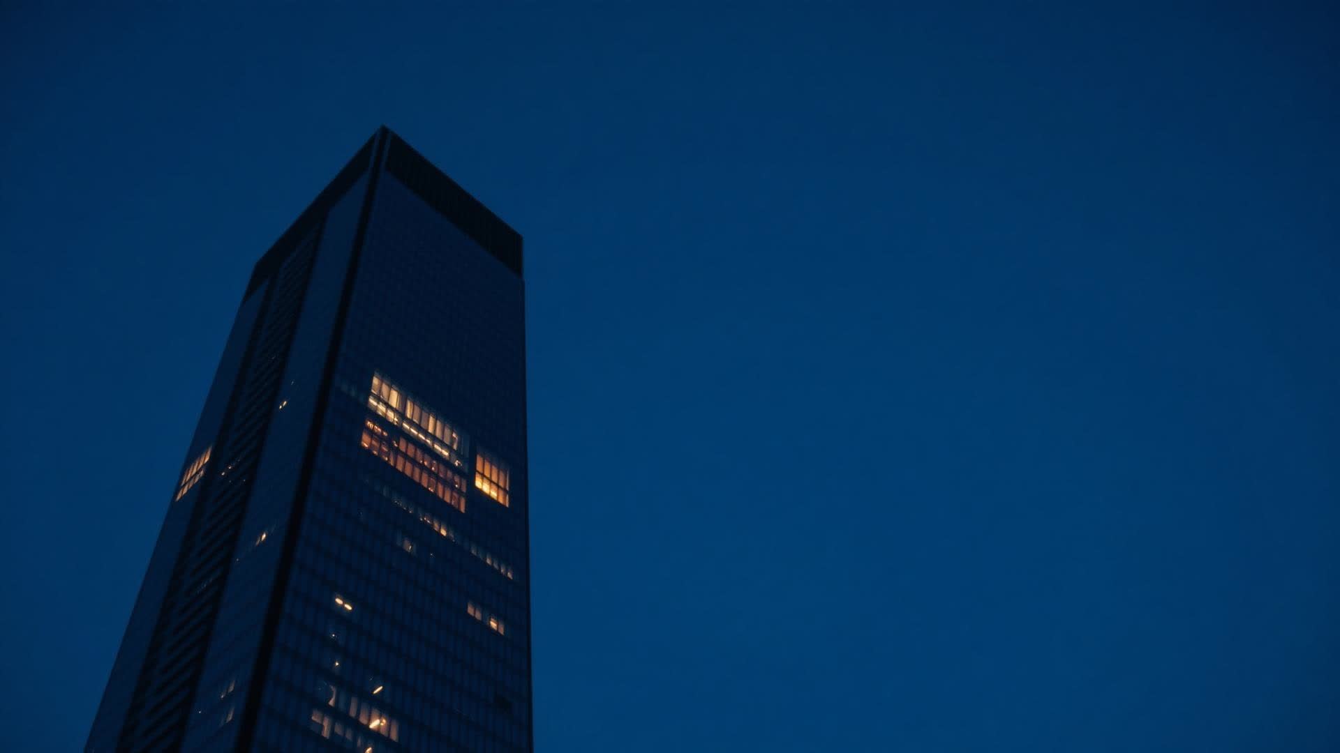 Modern high-rise at blue hour